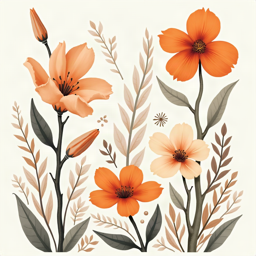 Wandbild Botanisch Stil im Küche & Esszimmer &ndash; WallMagic AI